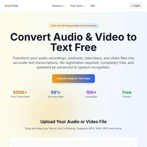 Any2Text product interface preview