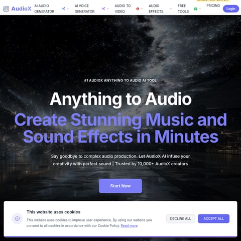AudioX product interface preview
