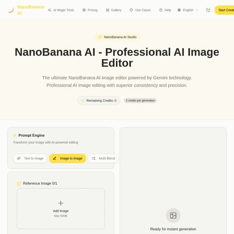 NanoBananaAI product interface preview