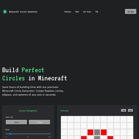 Minecraft Circle Generator product interface preview