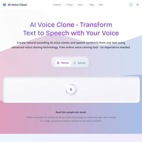 VoiceCloner product interface preview