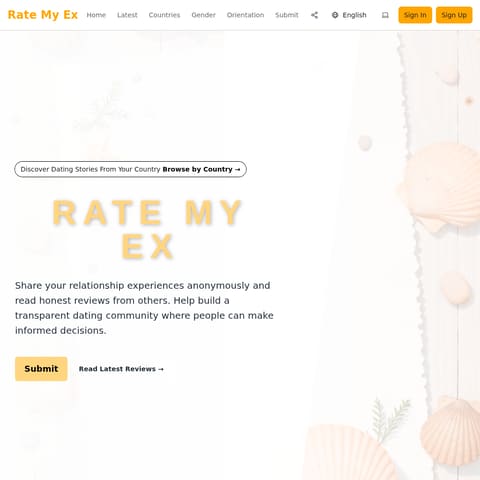 Rate My Ex product interface preview