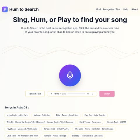 Hum to Search product interface preview