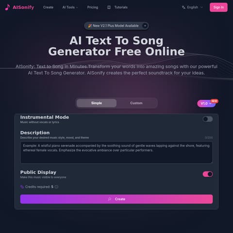 AISonify product interface preview