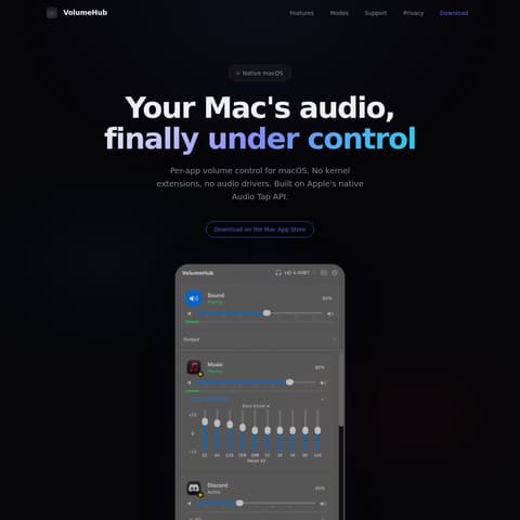 VolumeHub product interface preview