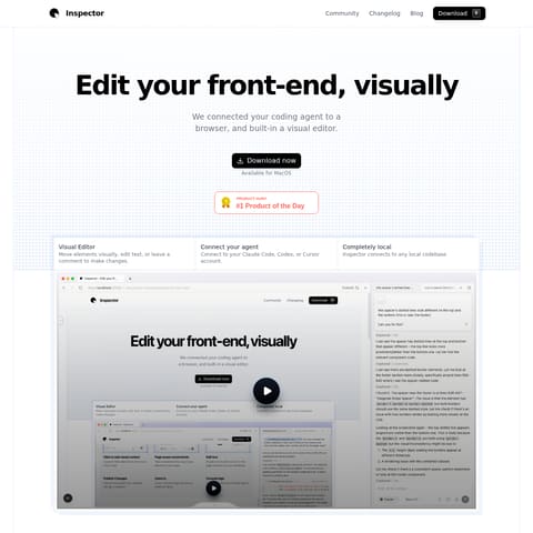 Inspector product interface preview