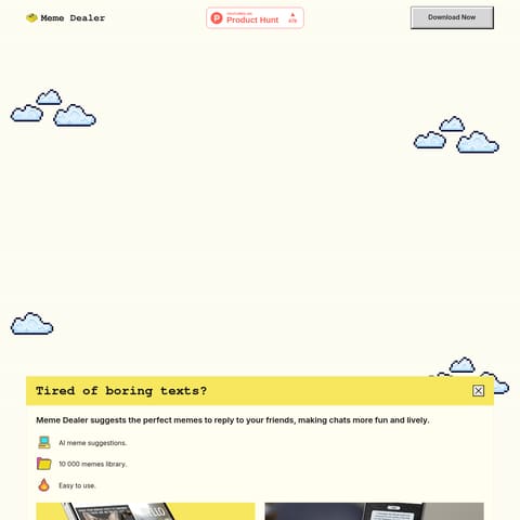 Meme Dealer product interface preview