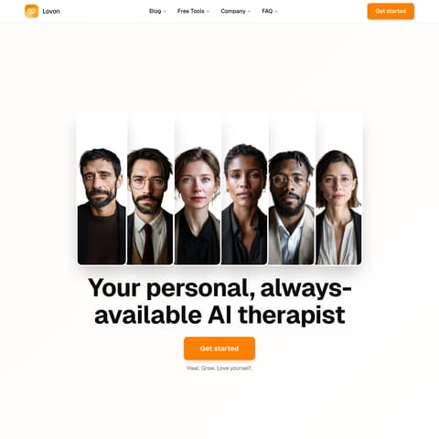 Lovon AI Therapy product interface preview
