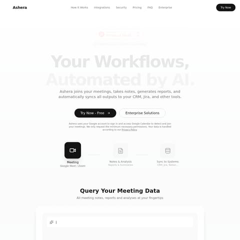 Ashera AI product interface preview
