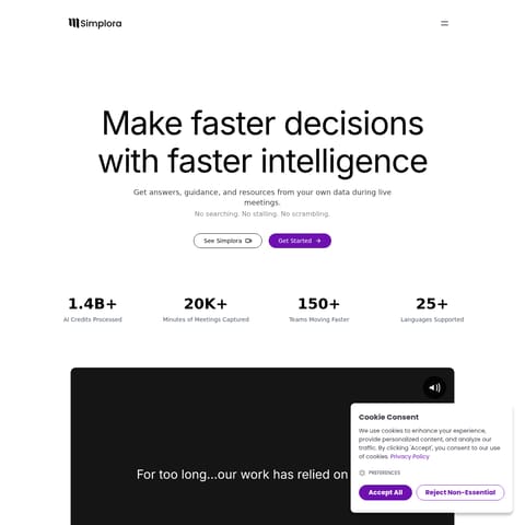 Simplora 2.0 product interface preview