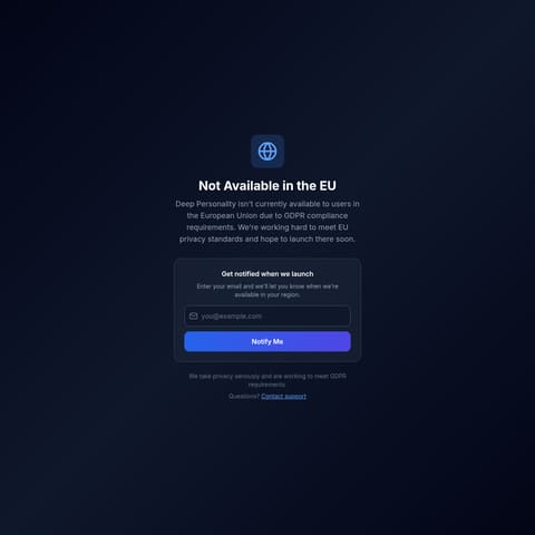 Deep Personality product interface preview