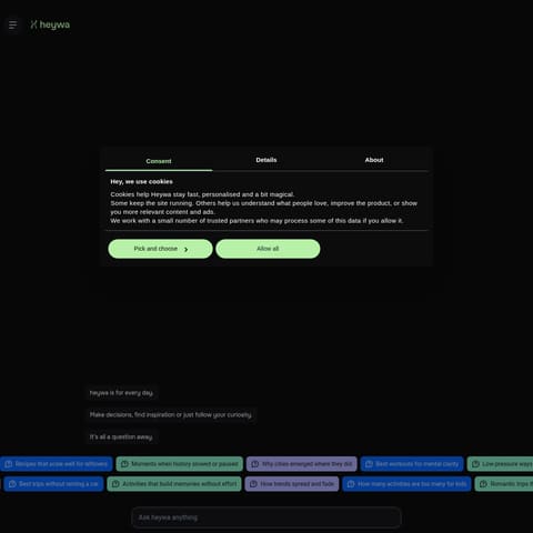 Heywa product interface preview