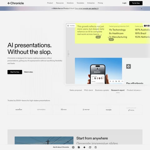 Chronicle 2.0 product interface preview