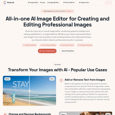 Pixlio AI product interface preview