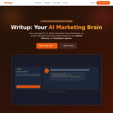 Writup product interface preview
