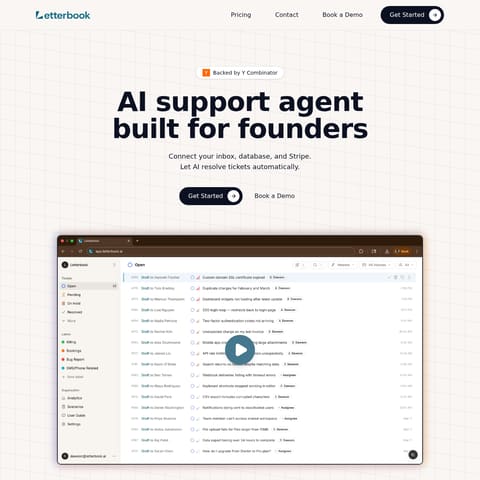 Letterbook product interface preview