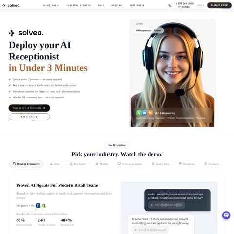 Solvea product interface preview