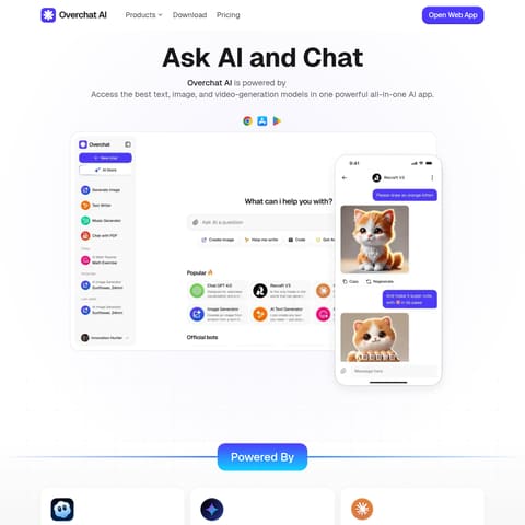 Overchat AI product interface preview
