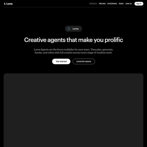 Luma Agents product interface preview