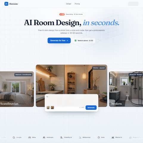 Deroom AI product interface preview