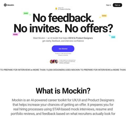 Mockin 2.0 product interface preview