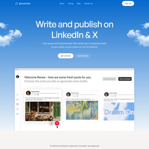 Ghostwriter product interface preview