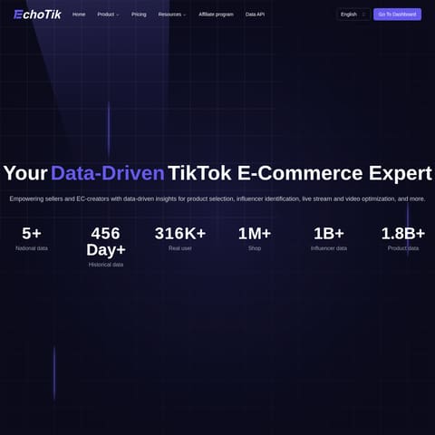EchoTik.live product interface preview