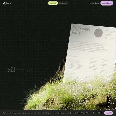 Prism product interface preview