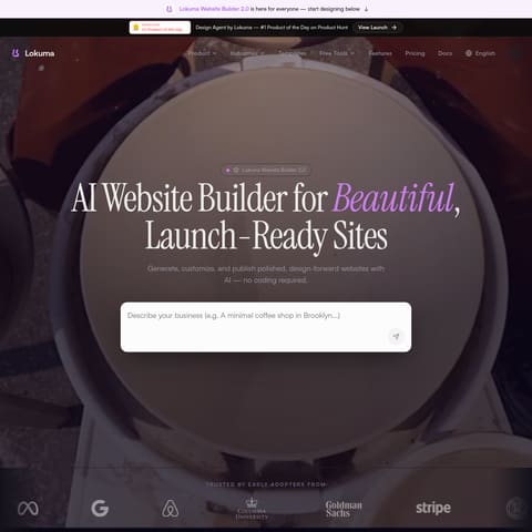 Agentic Website Builder 2.0 by Lokuma product interface preview