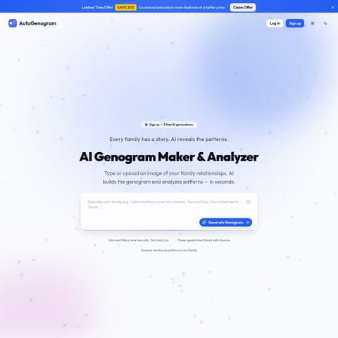 Autogenogram product interface preview