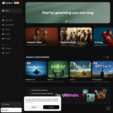 VibeMe AI product interface preview