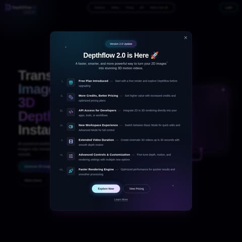 Depthflow AI product interface preview