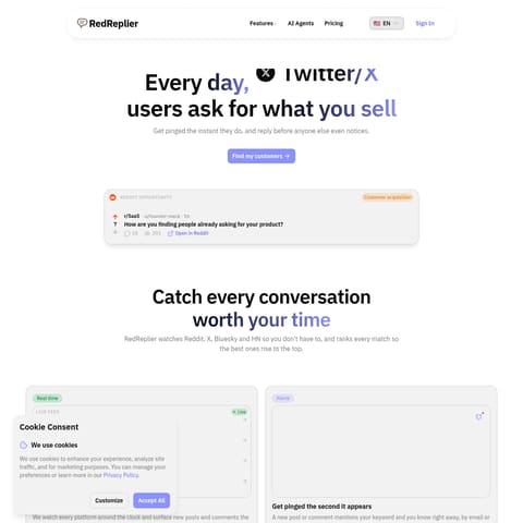 RedReplier product interface preview