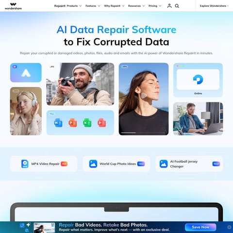 Wondershare Repairit product interface preview