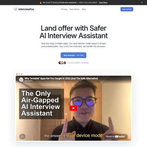 Interviewfox AI product interface preview