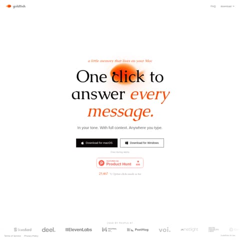 Goldfish product interface preview