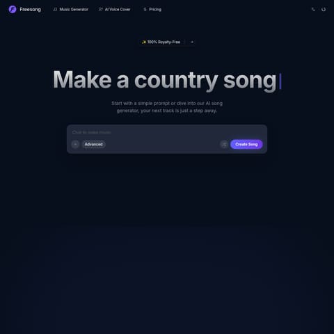 Freesong AI product interface preview