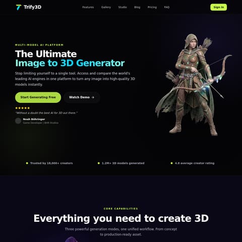 Trify3D product interface preview