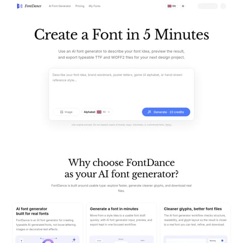 FontDance product interface preview