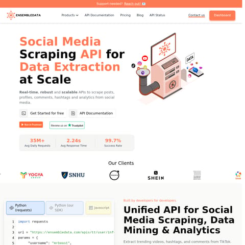 EnsembleData product interface preview