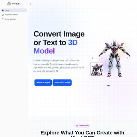 MeshGPT product interface preview