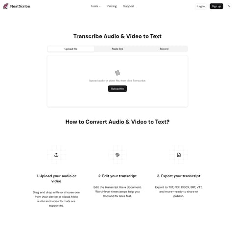 NeatScribe product interface preview