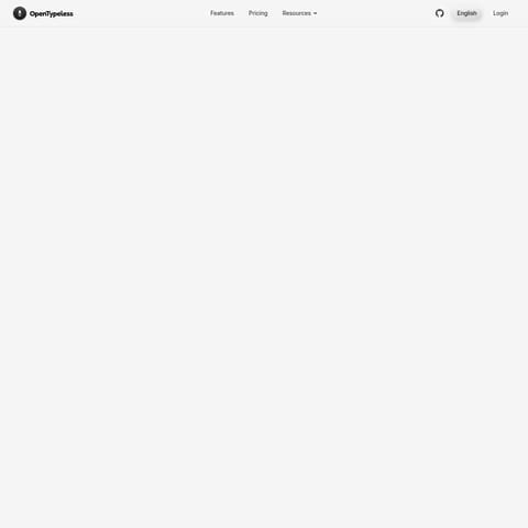 OpenTypeless product interface preview