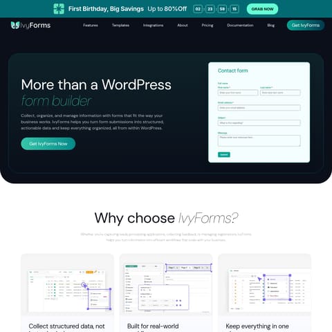 IvyForms product interface preview