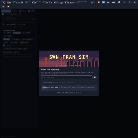 San Fran Sim product interface preview