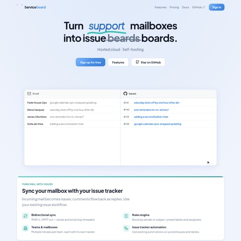 ServiceBeard product interface preview