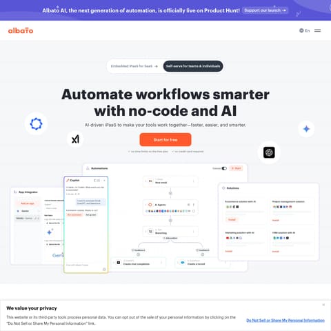 Albato AI product interface preview