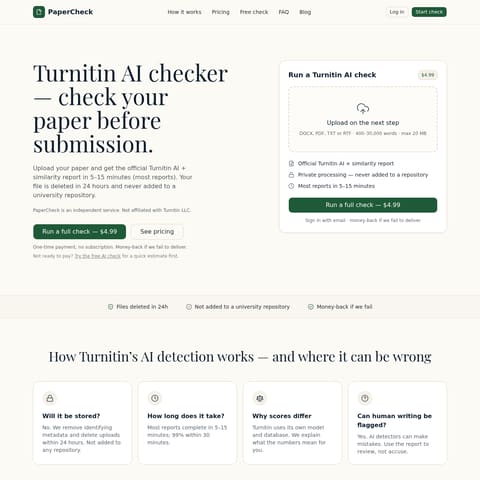 PaperCheck product interface preview