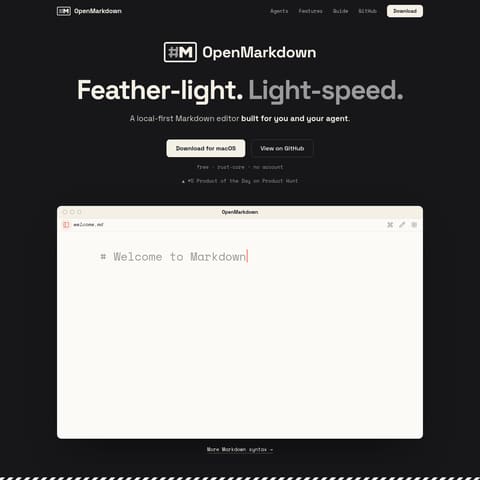 OpenMarkdown product interface preview