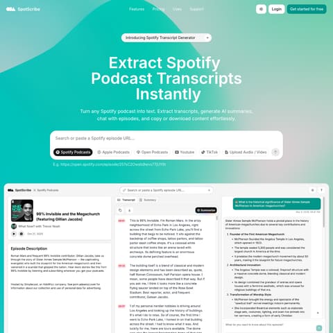SpotScribe product interface preview